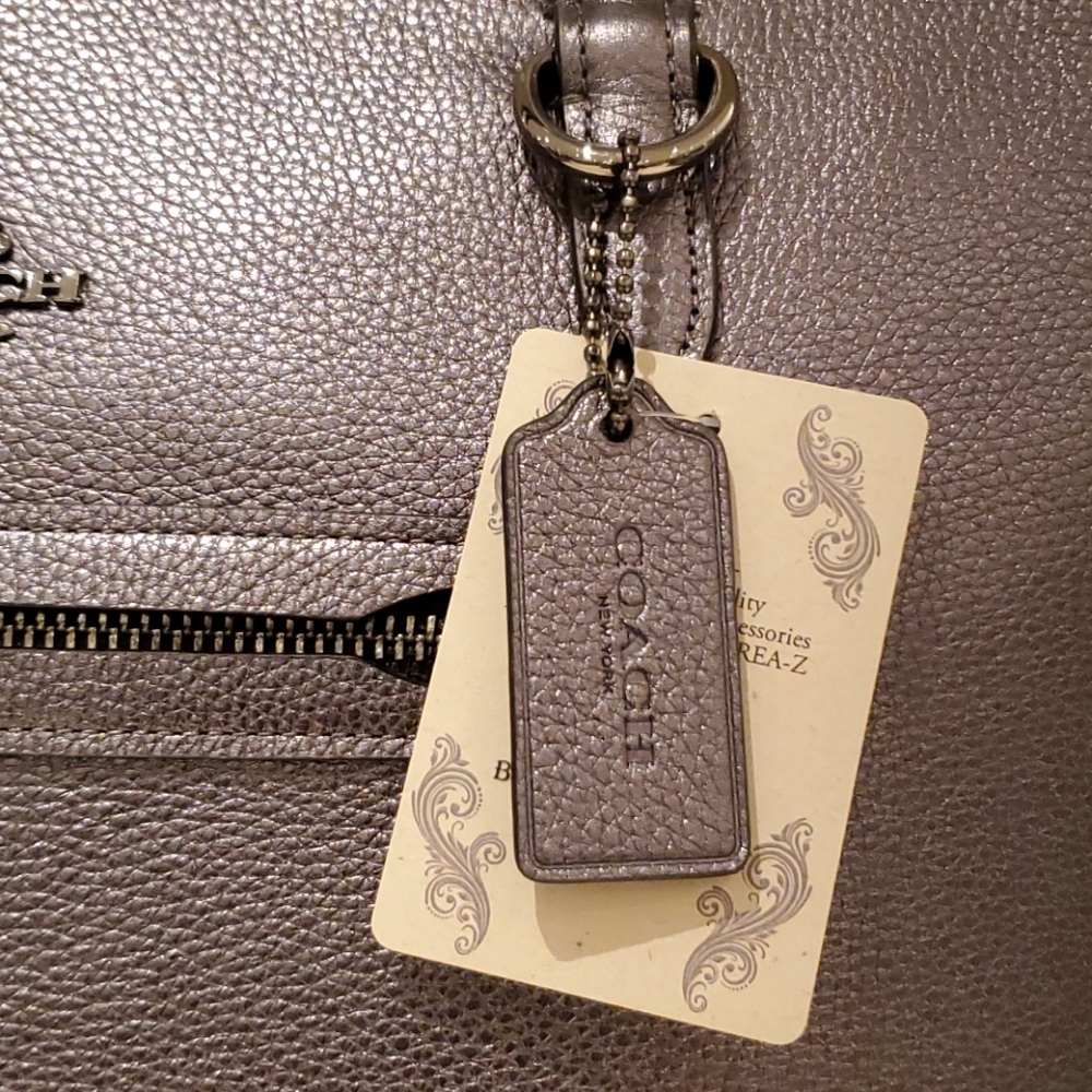 SOLD! Coach Taylor Tote in Metallic Pebble Leather - Picture 9 of 11